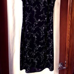 VINTAGE BLACK FLORAL SHIFT DRESS